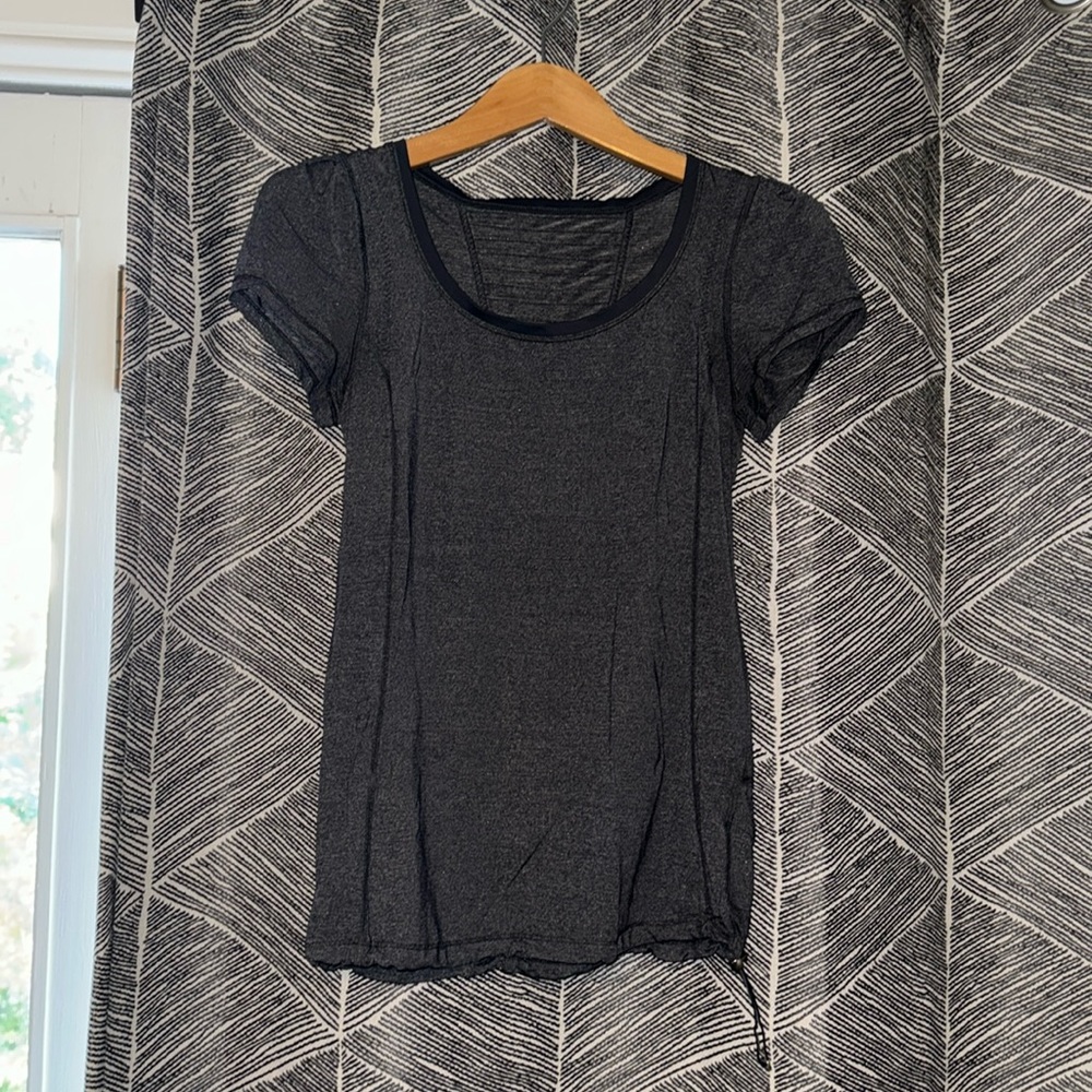 Lululemon Grey Active T Shirt Drawstring Hem
